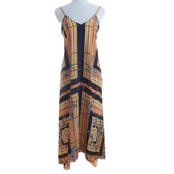 New NANETTE LEPORE COLORFUL
MUTLI PATTERN SLEEVELESS
ASYMMETRICAL MAXI DRESS - Picture 3 of 9